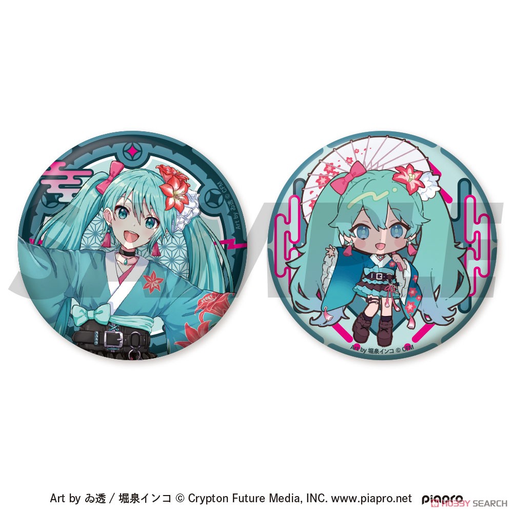 『ピアプロキャラクターズ～ジャパンクスタイル～』 ホログラム缶バッジセット (初音ミク) (キャラクターグッズ) 商品画像1