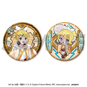『ピアプロキャラクターズ～ジャパンクスタイル～』 ホログラム缶バッジセット (鏡音リン) (キャラクターグッズ)