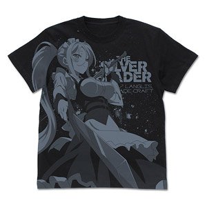 転生したら第七王子だったので､気ままに魔術を極めます `銀の剣姫シルファ オールプリントTシャツ/BLACK-M (キャラクターグッズ)