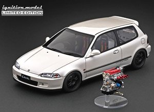 Honda CIVIC (EG6) Pearl White With Engine (Diecast Car)
