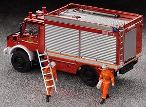 Unimog Fire Rescue Set w/2 Piece Figure Red (Diecast Car)