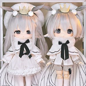 Piccodo Action Doll x Shirobako Alice Deformed Doll + Haneko No-Makeup Doll Head Shirokuwa & Haiba Set of 2 w/Bonus Item (Fashion Doll)