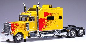 ピータービルト 379 カスタム 2002 イエロー/レッド (ミニカー)