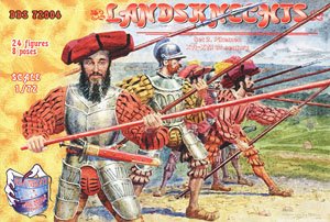 Germany Landsknecht 16-17th century 2 : Pikemans (8 Types, 24 Pieces Each) (Plastic model)