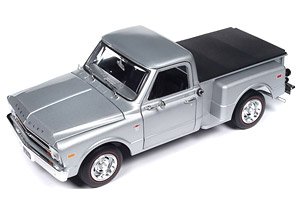 1968 シェビー C10 ピックアップ ステップサイド シルバー カスタム (ミニカー)