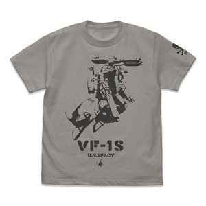 The Super Dimension Fortress Macross: Do You Remember Love? VF-1S Strike Valkyrie T-Shirt Light Gray M (Anime Toy)