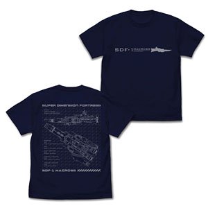 The Super Dimension Fortress Macross: Do You Remember Love? SDF-1 Macross T-Shirt Navy XL (Anime Toy)