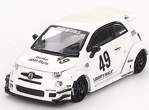 アバルト 595 LB-WORKS x Abas Works ガラ ホワイト (左ハンドル) (ミニカー)