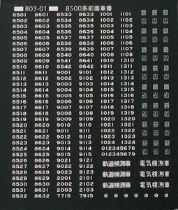 車番標記白文字 東急 8500系用 (鉄道模型)
