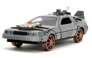 BTTF III Time Machine DeLorean w/Rail Wheels (Diecast Car)