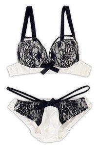AZO2 String Lingerie set (White x Black) (Fashion Doll)