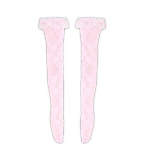 AZO2 Lacey Knee-high Stockings (Pink) (Fashion Doll)