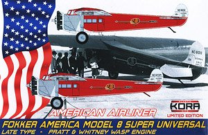 American Airliner Fokker America Model 8 Super Universal Late Type - Pratt & Whitney Wasp Engine (Plastic model)
