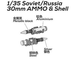 Soviet /Russia 30mm AMMO & Shell (Plastic model)