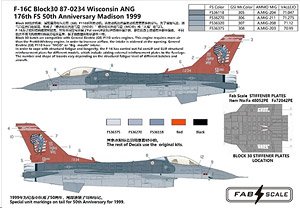 F-16C Wisconsin Air National Guard 176th Fighter Squadron 50th Anniversary Decal (Decal)