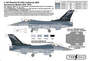F-16C California Air National Guard Sacramento Mather Air Base 2011 (Decal)