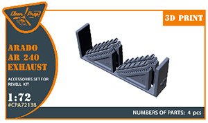 Arado Ar-240 Exhausts (for Revell) (Plastic model)