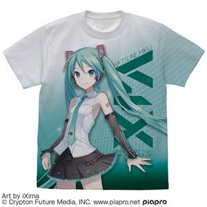 初音ミク V4X フルグラフィックTシャツ WHITE M (キャラクターグッズ)