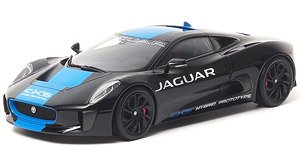 Jaguar C-X75 - 2013 - Ultimate Black Metallic with Light Blue Stripes (ミニカー)