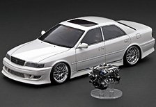 VERTEX JZX100 Chaser Pearl White With Engine (ミニカー)