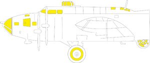 Masking Sheet for B-17F (alternate nose, frame X) T Face (for Eduard) (Plastic model)