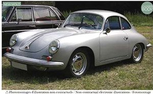 ポルシェ 356 C 1964 シルバー (ミニカー)