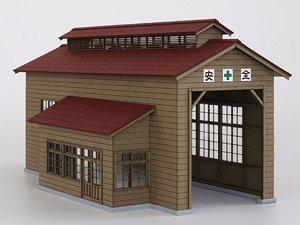 16番(HO) 木造単線機関庫 Bタイプ (一文字屋根Ver.) [1/80・カラー] (組み立てキット) (鉄道模型)