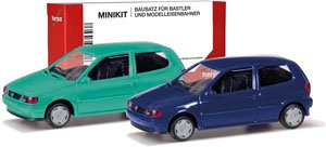 (HO) ミニキット フォルクスワーゲン ポロ ピスタチオ/ブルー (2台セット) [VW Polo 2-turig Inhalt: 2 Stuck, unmontiert] (鉄道模型)