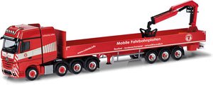(HO) メルセデスベンツ Actros トラクター with ベッドトレーラー＆クレーン `Colonia` [MB Actros Pritechen-SZ] (鉄道模型)