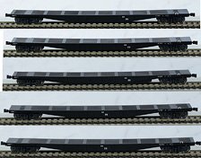 1/80(HO) CHIKI5500 Standard Five Car Set w/Long Rail Loading Fixture Black Color (5-Car Set) (Semi-Finished Product) (Model Train)