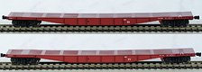 1/80(HO) CHIKI5500 Additional Two Car Set w/Long Rail Loading Fixture Red #3 Color (2-Car Set) (Semi-Finished Product) (Model Train)