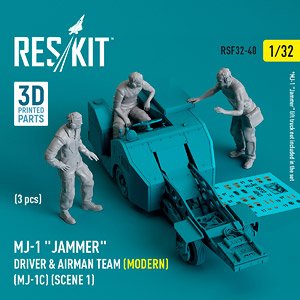 MJ-1 `Jammer` Driver & airman team (Modern) (MJ-1C) (scene 1) (3 pcs) (3D Printed) (Plastic model)