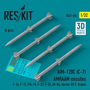 AIM-120C (C-7) AMRAAM 空対空ミサイル (4個入) (プラモデル)