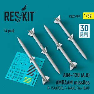 AIM-120 (A、B) AMRAAM 空対空ミサイル (4個入) (プラモデル)