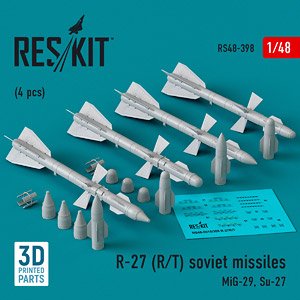 R-27 (R/T) (AA-10 アラモ) レーダー 誘導・赤外線誘導空対空ミサイル (4個入) (プラモデル)