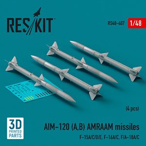 AIM-120 (A、B) AMRAAM 空対空ミサイル (4個入) (プラモデル)