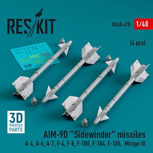 AIM-9D サイドワインダーミサイル (4個入) (プラモデル)