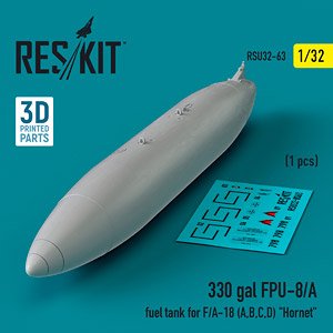 330 gallon FPU-8/A fuel tank for F/A-18 (A,B,C,D) `Hornet` (1 pcs) (3D Printed) (Plastic model)