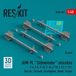 AIM-9L `Sidewinder` missiles (4 pices) (Plastic model)
