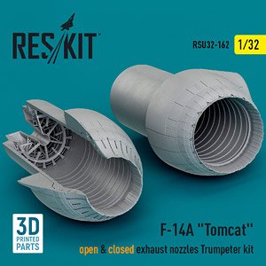 F-14A `Tomcat` open & closed exhaust nozzles Trumpeter kit (3D Printed) (Plastic model)