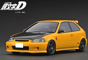 INITIAL D Honda CIVIC (EK9) Type R Yellow (ミニカー)
