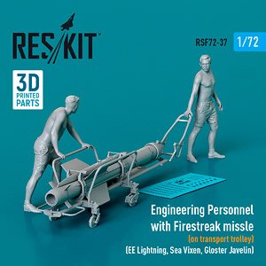 イギリス軍 整備兵 w/ファイアストリークミサイル & 台車 (2体入) (プラモデル)