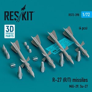 R-27 (R/T) (AA-10 アラモ) レーダー 誘導・赤外線誘導空対空ミサイル (4個入) (プラモデル)