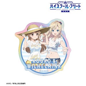 High School Fleet the Movie [Especially Illustrated] Kouko Nosa & Wilhelmina Seaside Ver. Aurora Sticker (Anime Toy)