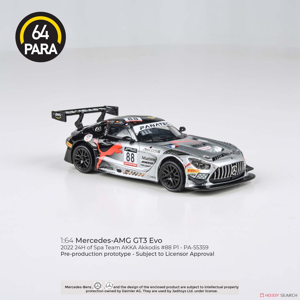 メルセデス AMG GT3 Evo 2022年Spa24時間 Akkodis P1 LHD (ミニカー) 商品画像2