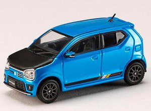 スズキ アルト ワークス (HA36S) カーボンボンネット カスタムバージョン ブリスクブルーメタリック (ミニカー)