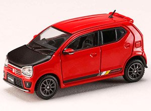 スズキ アルト ワークス (HA36S) カーボンボンネット カスタムバージョン ピュアレッド (ミニカー)