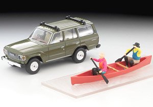 TLV-N279e トヨタ ランドクルーザー60 (オリーブ) カヌー、フィギュア付 (ミニカー)