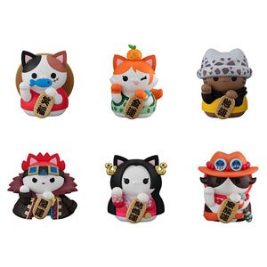 Mega Cat Project One Piece `Nyanpiece Nya-n!` Maneki Neko Fortune Lucky Cat Pirates (Set of 6) (PVC Figure)