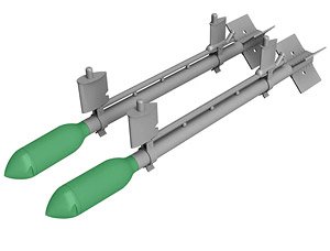 Sea Fury RP-3 Rockets and Rails (6 pices) (Plastic model)